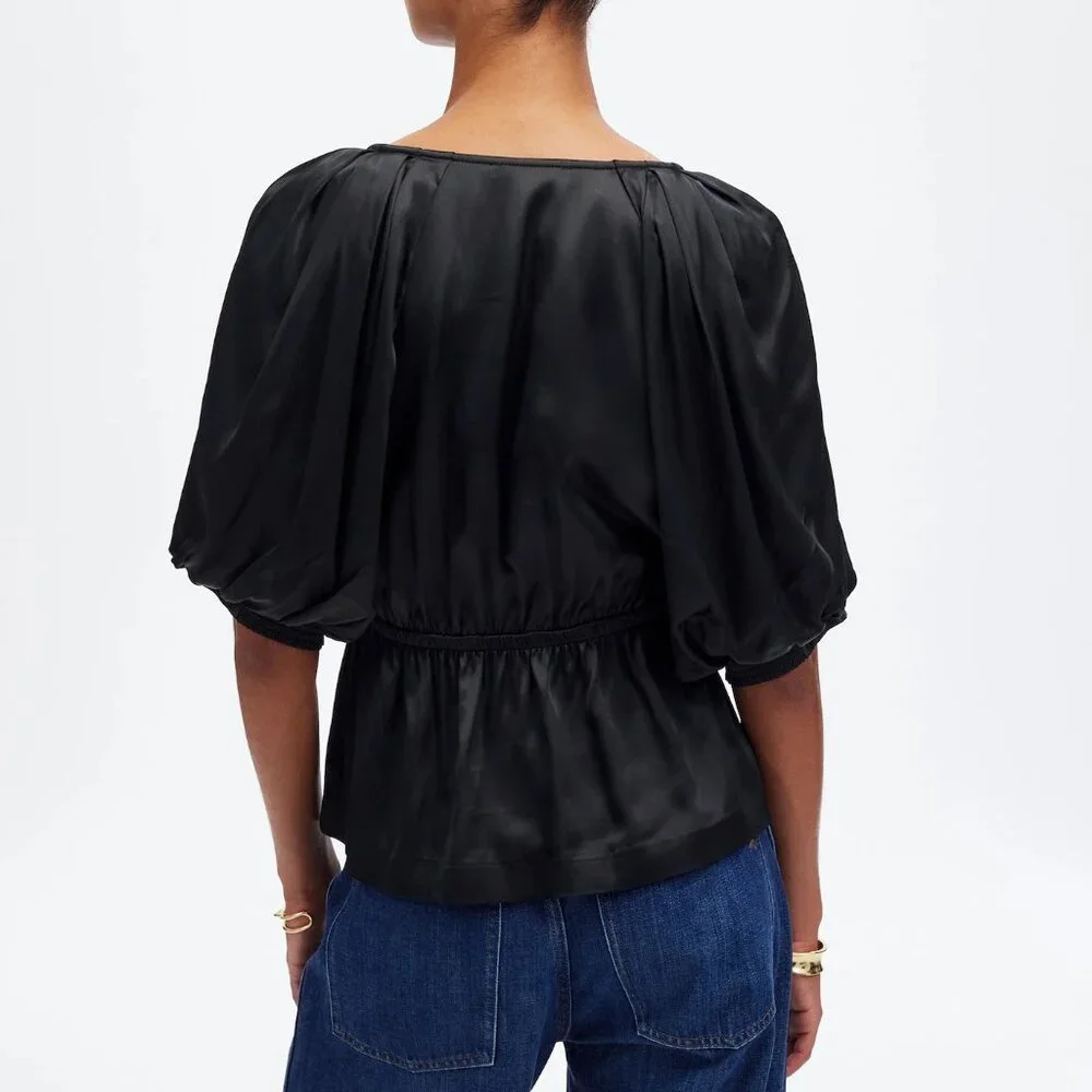 [NWT] Madewell Black Satin Top